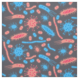 Glowing Bacteria Microorganism pink blue Fabric