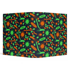 Glowing Bacteria Microorganism toxic orange green 3 Ring Binder