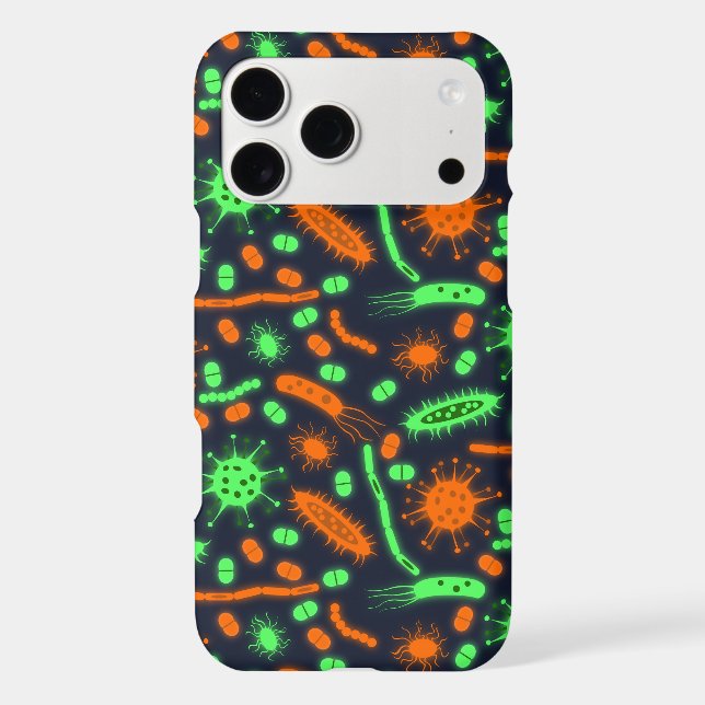 Glowing Bacteria Microorganism toxic orange green iPhone Case (Back)