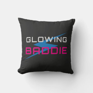 Glowing Baddie Neon Aesthetic Throw Pillow