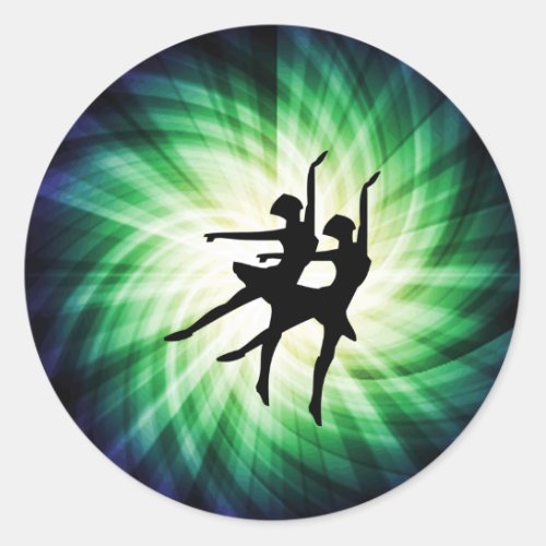 Glowing Ballerinas Classic Round Sticker