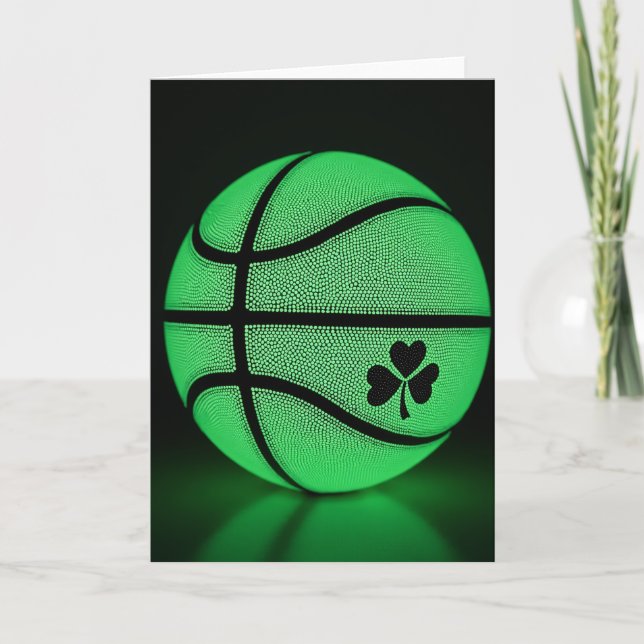 Glowing Basketball Shamrock Card (Front)
