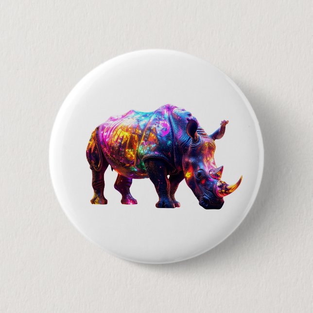 Glowing Beautiful Rhino Button (Front)