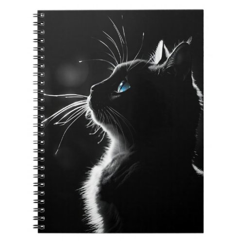 Glowing Black Cat With Blue Eye Notebook