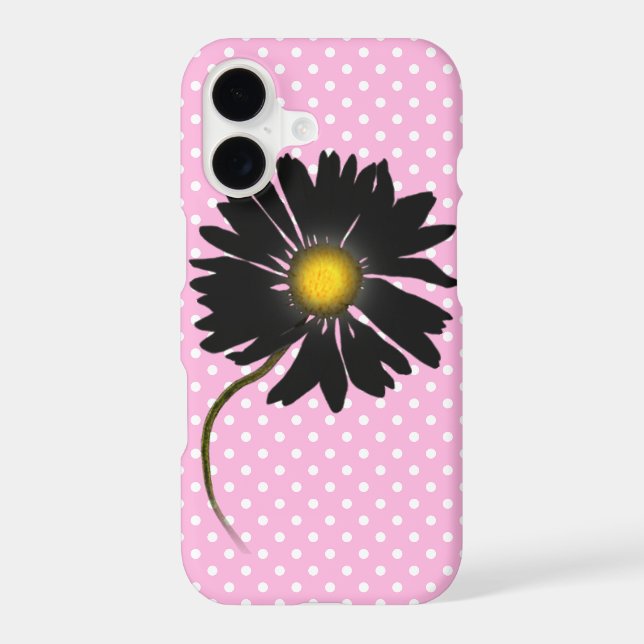 glowing black daisy iphone case (Back)
