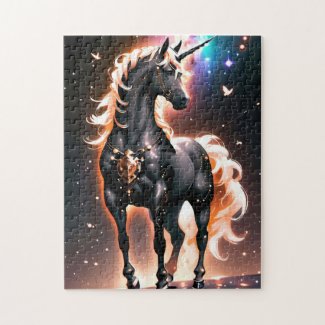 Glowing Black Enchanted Unicorn