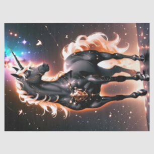 Glowing Black Unicorn Fantasy Birthday Gift Wrap Tissue Paper