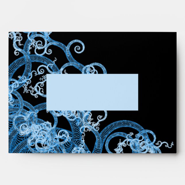 Glowing Blue Alien Tentacles Envelope (Front)