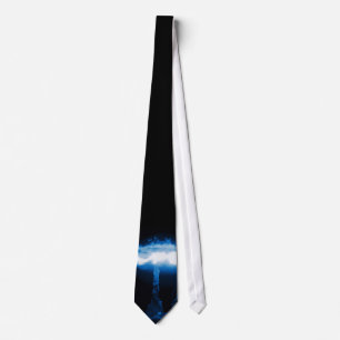 Glowing Blue Atom Bomb Neck Tie