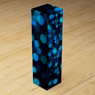 Glowing Blue Bokeh Light Abstract Wine Box
