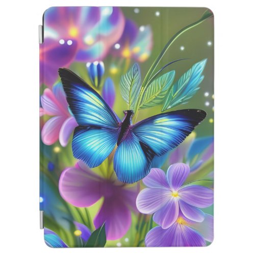 Glowing Blue Butterfly in Fairy Garden  iPad Air Cover