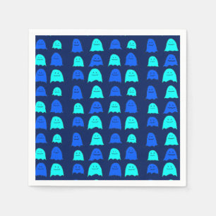Glowing Blue Halloween Ghosts Napkins
