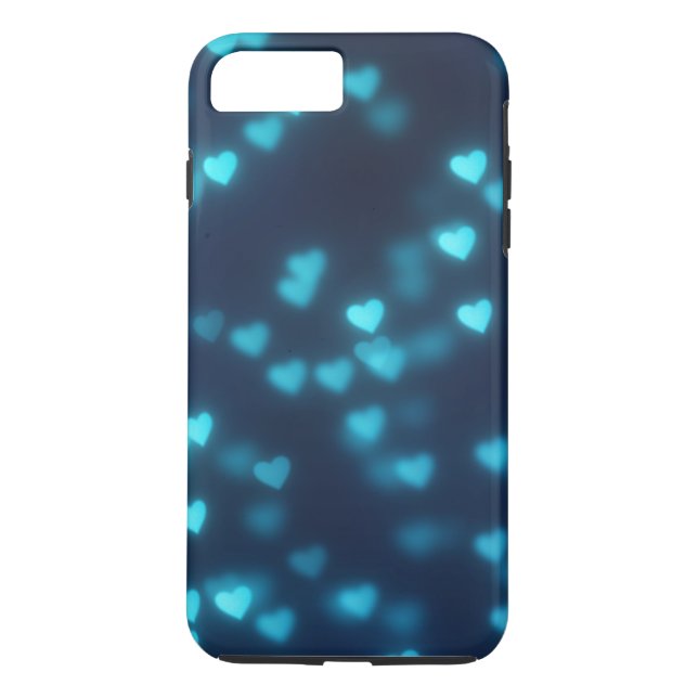 Glowing Blue Heart Pattern Case-Mate iPhone Case (Back)