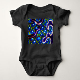 Glowing Blue Scales Baby Bodysuit