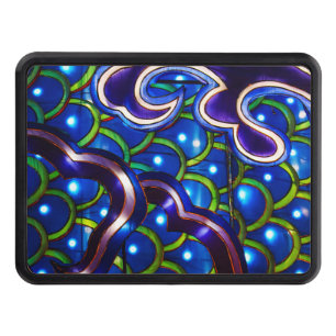 Glowing Blue Scales Hitch Cover