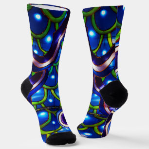 Glowing Blue Scales  Socks