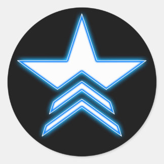 Glowing Blue Star Commander Logo Sticker