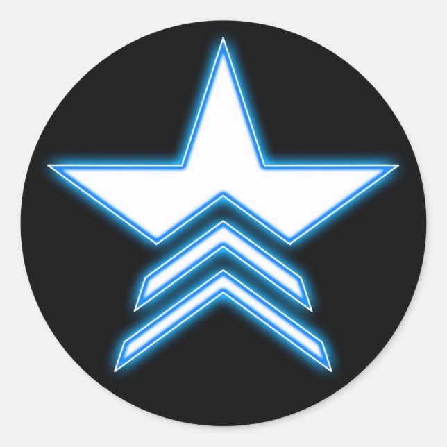 Glowing Blue Star Commander Logo Sticker (Front)