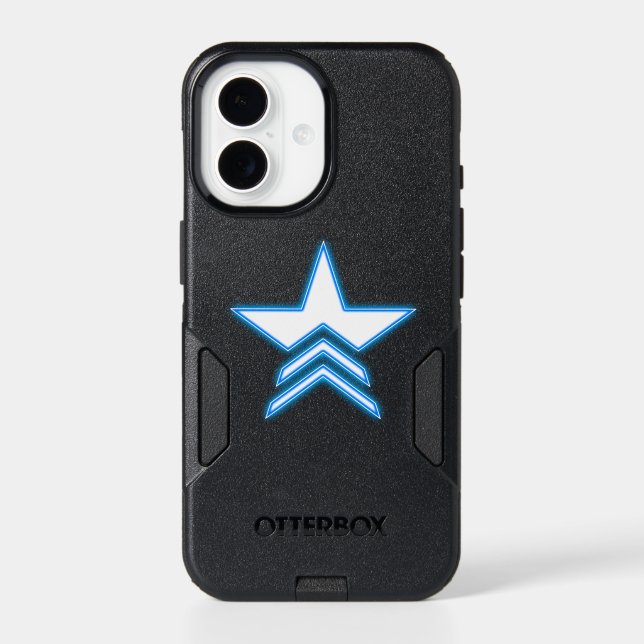 Glowing Blue Star Commander OtterBox Case (Back)
