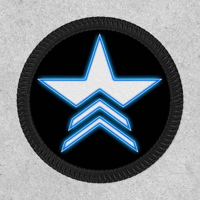 Glowing Blue Star Commander Patch (Front)