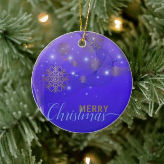 Glowing Blue Winter Wonderland Merry Christmas