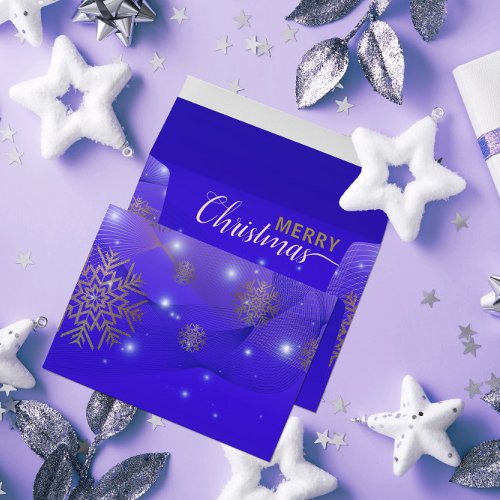 Glowing Blue Winter Wonderland Merry Christmas Envelope