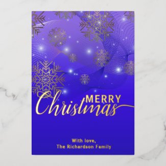 Glowing Blue Winter Wonderland Merry Christmas