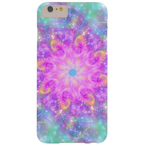 Glowing Bright Lights Colorful Spiral Mandala Art Barely There iPhone 6 Plus Case