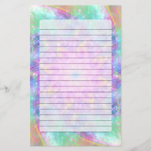 Glowing Bright Lights Colorful Spiral Mandala Art Stationery