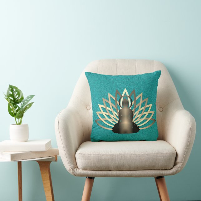 Glowing Buddha lotus throw  pillow (Chair)