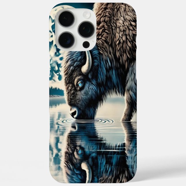 Glowing Buffaloes Amid Cosmic Reflections Case-Mate iPhone Case (Back)