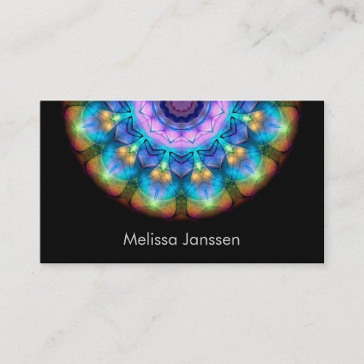 Customizable Glowing Burnt Glass -Mandala- Business Cards