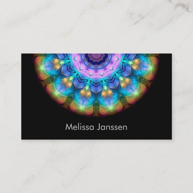 Glowing Burnt Glass -Mandala- Business Card (Front)