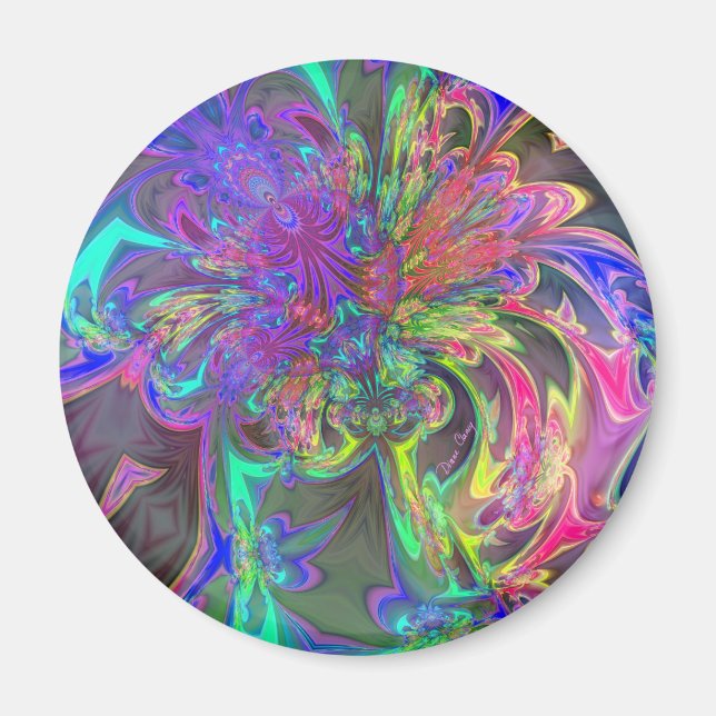 Glowing Burst of Color – Teal & Violet Deva Magnet (Front)