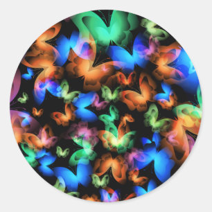 Glowing Butterflies Classic Round Sticker
