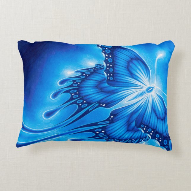 Glowing Butterfly Decorative Pillow (Back)