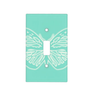 Glowing Butterfly Mint Green Light Switch Cover
