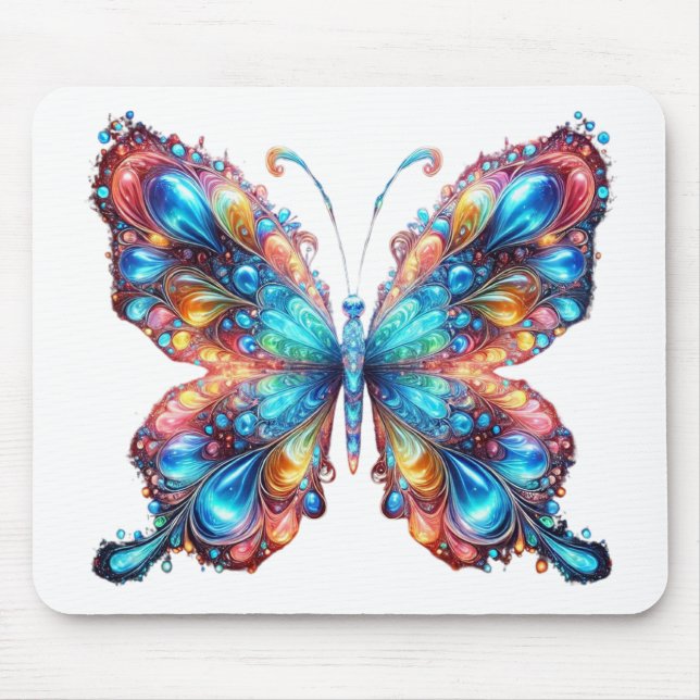 Glowing Butterfly Mouse Pad (Front)