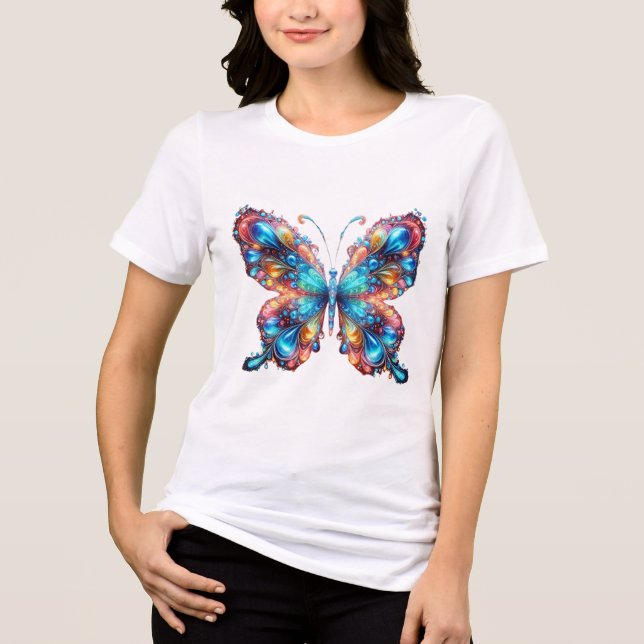 Glowing Butterfly Tri-Blend Shirt (Front)