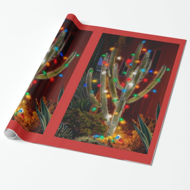 Glowing Cactus Wrapping Paper (Unrolled)