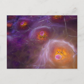 Glowing Cellular Network Abstract Art Postcard