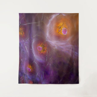 Glowing Cellular Network Abstract Art Tapestry