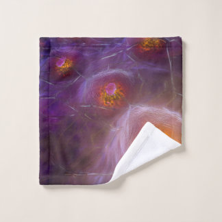 Glowing Cellular Network Abstract Art Wash Cloth