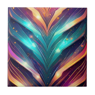 Glowing Chevron Number Four Ceramic Tile