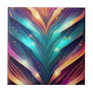 Glowing Chevron Number Four Ceramic Tile