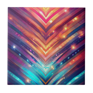 Glowing Chevron Number Two Ceramic Tile