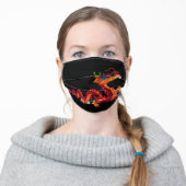 Glowing Chinese Parade Dragon Adult Cloth Face Mask (Worn)
