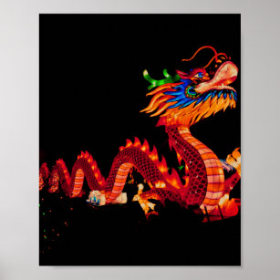 Glowing Chinese Parade Dragon Poster