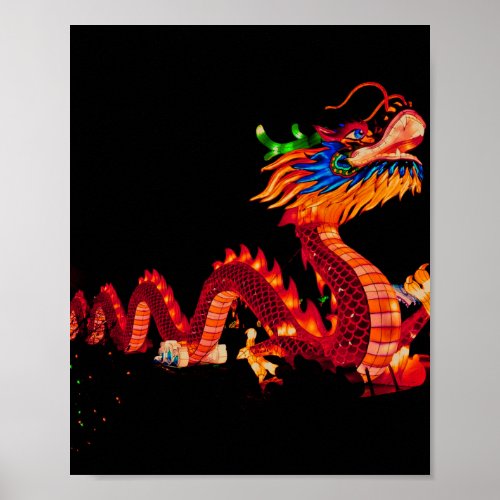 Glowing Chinese Parade Dragon Poster