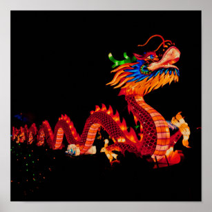 Glowing Chinese Parade Dragon Poster